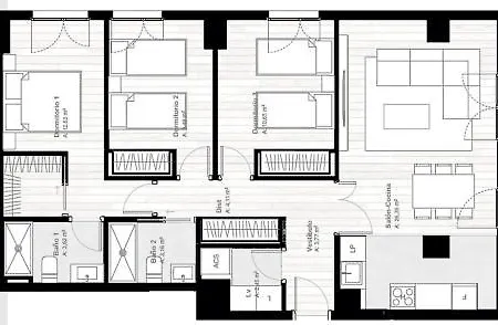 Urban Sky 3 Bed 22k Apartment Malaga
